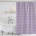 thumbnail image 6 of Small Stall Shower Curtain 48x72 Inch Narrow Half Size Buffalo Plaid Bath Curtains Bathroom Decor, Farmhouse Purple Checkered Vintage Grid Waterproof Fabric Shower Curtain Set with Hooks 48 Inch, 6 of 7