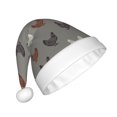 thumbnail image 2 of KLL Christmas Hats for Adults Plush Rooster Print Santa Hat Xmas Fluffy Santa Claus Hat for Women Men, 2 of 6