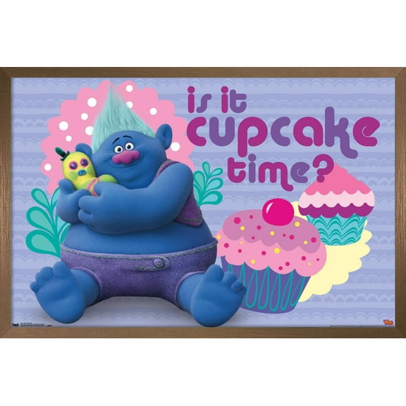 DreamWorks Trolls - Cupcakes Wall Poster, 14.725" x 22.375", Framed