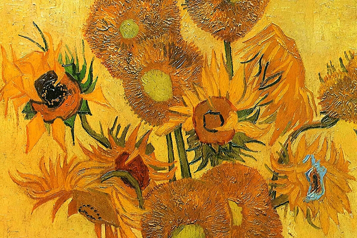 Golden Sunflowers in Vase 8.5x11" Photo Print Claude Monet Still Life Painting 