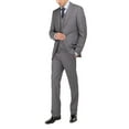 thumbnail image 3 of Mens Ticket Pocket Three Piece Gray Modern Fit Vested Suit, 3 of 5