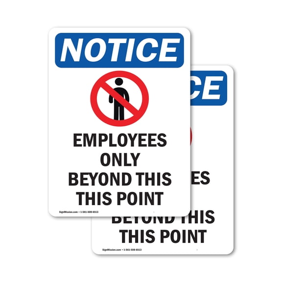 (2 Pack) Employees Only Beyond Sign