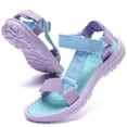 thumbnail image 7 of WAYUTE Sandals for Girls Soft Sole Gradient Color Hook and Loop Lightweight Outdoor Design Stylish Beach Shoes for Big Kids Teen,Purple,11 Y-11.5 Y, 7 of 7