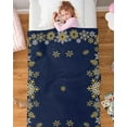 thumbnail image 4 of Gold White Snowflakes Christmas Throw Blankets, Winter Xmas Holiday Soft Fleece Blanket Decorative for Home Sofa Couch Chair Living Bedroom,30x40 Inches, Navy Blue, 4 of 6
