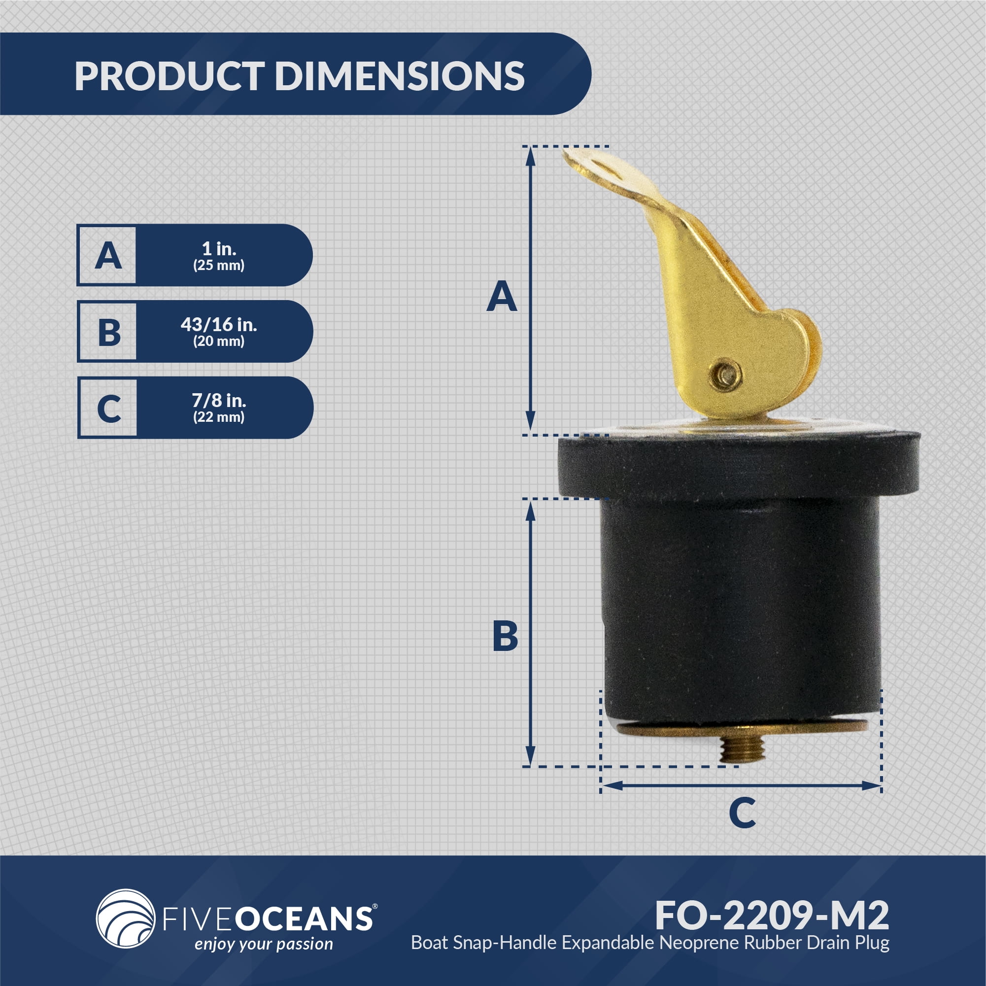 Five Oceans Livewell Bailer Drain Plug, For 7/8-Inch Diameter Drains, Locks  in Place, Brass Handle, Rubber Plug, 2-Pack - FO2209-M2 - Walmart.com, image size:2001x2001