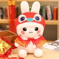 thumbnail image 2 of Poupée du Nouvel An Mignonne Rabbit Rouge Poupée Pulsh Jouets Jouet en Peluche 20cm/8 Po Cadeaux pour Garçons et Filles Nouvel An, 2 of 14