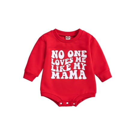 

Suealasg Infant Baby Boys Girls Mother s Day Romper Letter Print Long Sleeve Round Neck Bodysuits 3M 6M 12M 18M Newborn Spring Autumn Playsuit