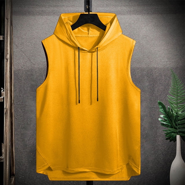 NTACZA Mens Tank Tops Workout Sleeveless Hoodies Drawstring Hooded Athletic Men T Shirts XXL