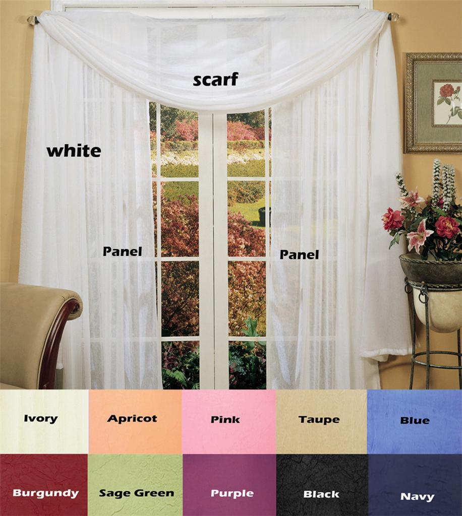 Crushed Voile Window Curtain Panel 51x84" 2PCS