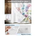 thumbnail image 5 of No Hook Shower Curtain with Snap-in Liner, Colorful Spring Floral Waterproof Fabric Bathroom Curtains, Farmhouse Flowers Modern Art Bath Curtains & Mesh Top Window Narrow 36"x78", 5 of 9