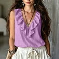thumbnail image 6 of SwiftWear Women's Summer Ruffle V Neck Tank Top Cotton Linen Blend Cami Sleeveless Cute Top for Casual Everyday Wear​, 6 of 6