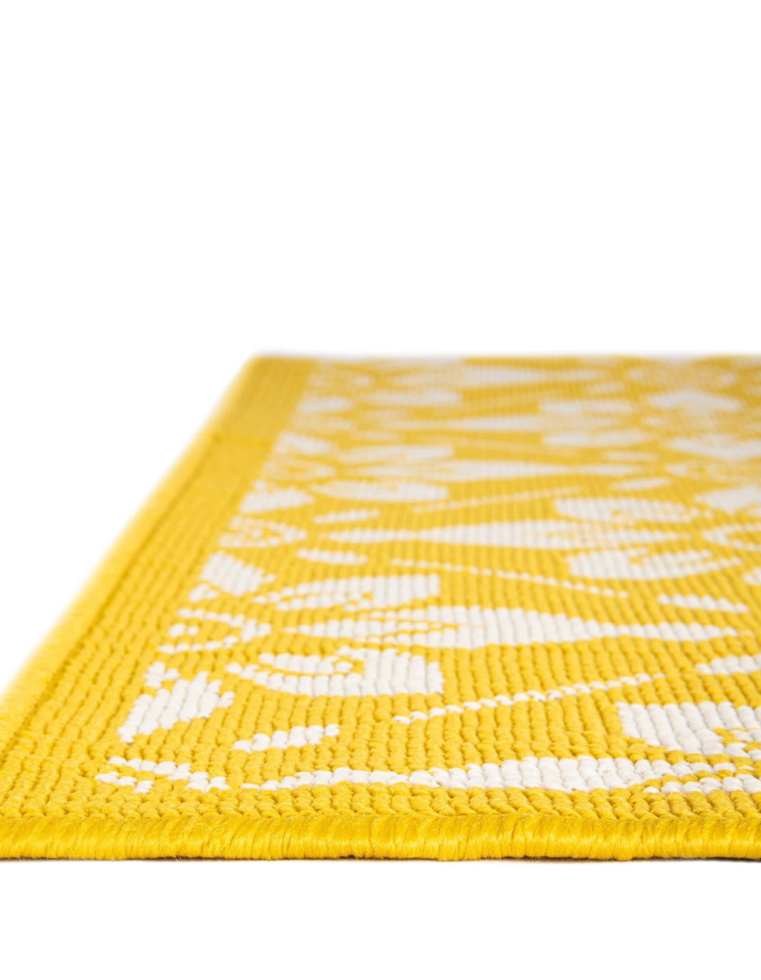 Unique Loom Outdoor Trellis Collection Area Rug - Tiles (5' 1" x 8' Rectangle Yellow/Ivory)