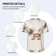 thumbnail image 3 of Rateoe Brown Cat Cartoon Pattern Men’s Baseball Short Sleeve Polo Shirt, Midweight Men's Shirt Golf Shirt Polo Shirts Quick Dry Short-Large, 3 of 7
