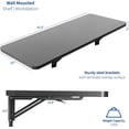 thumbnail image 3 of XNKOLMJ Établi Mural Pliant 109cm Table de Travail avec Supports Réglables en Acier Noir, 3 of 9