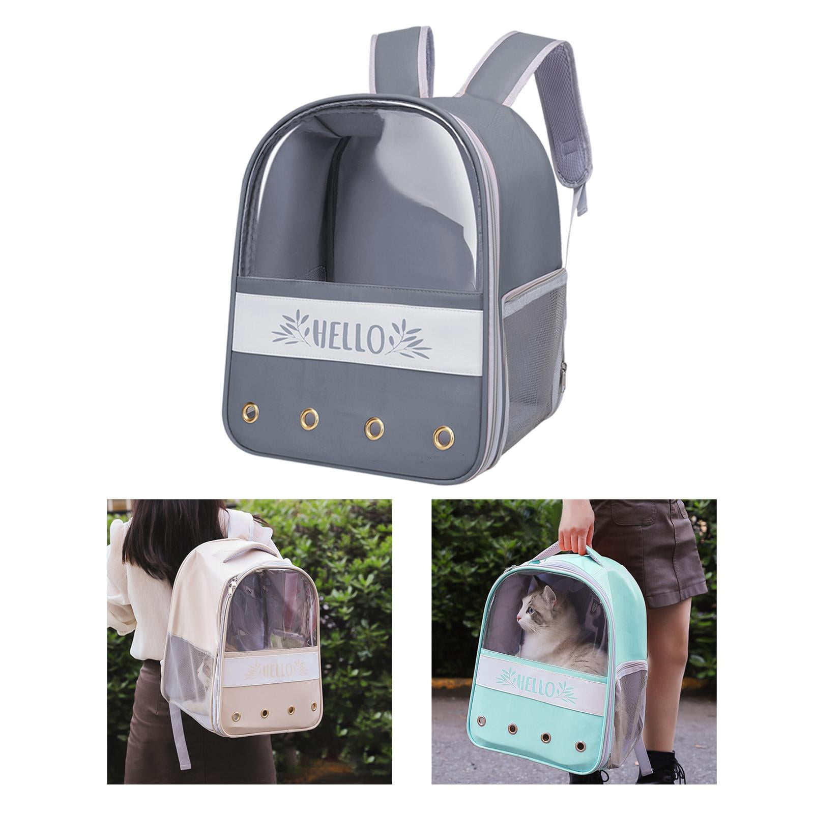 Bvdfgk Carrier Backpack Travel Bag dog Tote Handbag Cage Breathable Portable for Kitty C-Gray