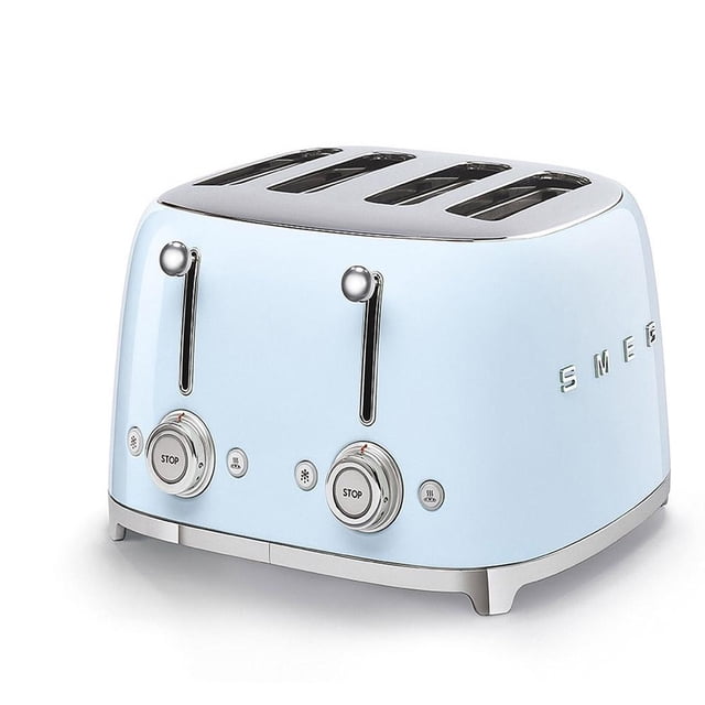 Tostador Smeg 4 Rebanadas Interfaz Multifunción Color Azul Pastel