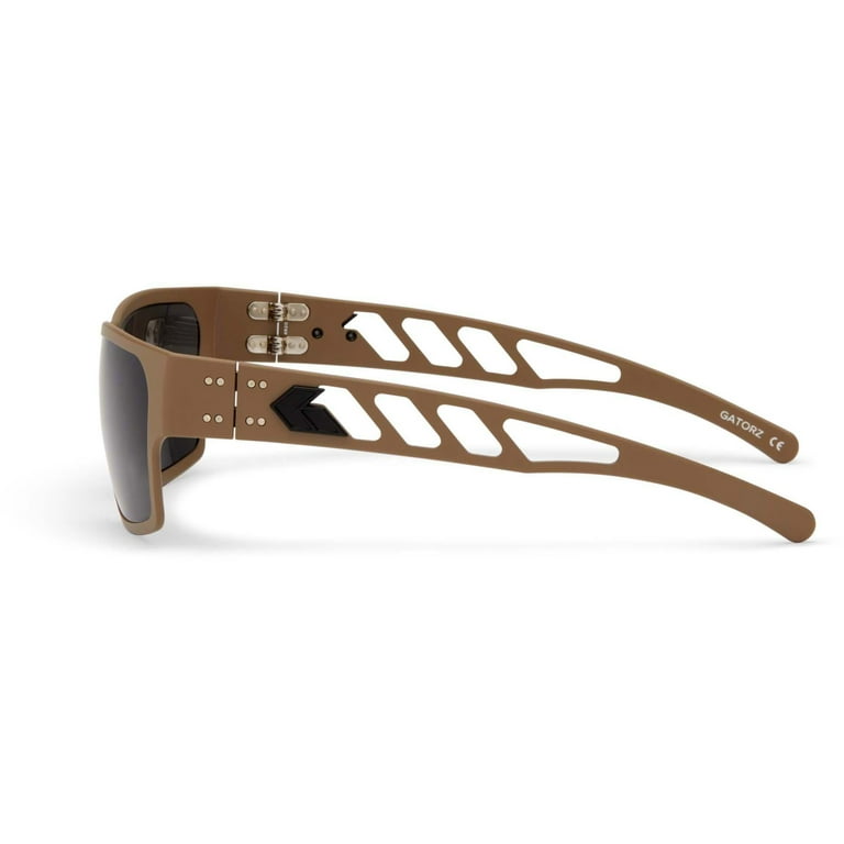 Gatorz Delta M4 Sunglasses, Desert Tan Frame, Smoke Polarized Lens, Matte  Black 
