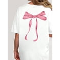 thumbnail image 3 of Back Bow Detail White Casual T Shirt, 3 of 4