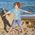 thumbnail image 3 of FORMRS Boys Rash Guard Short Sleeves Swim Shirt Quick Dry UPF 50+ Sun Protection, Sizes 3-12T, Gray Snowflake, 3 of 6