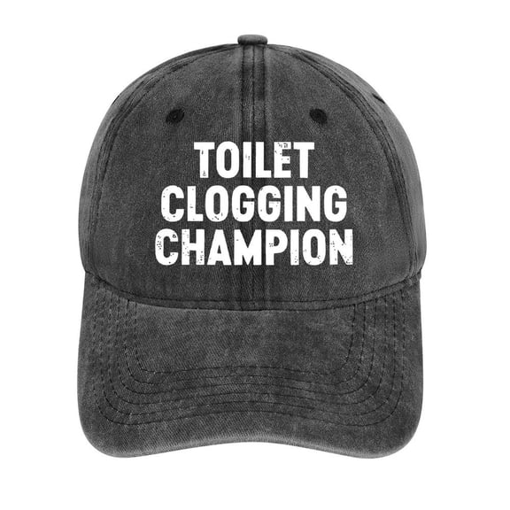 Toilet Clogging Champion Charcoal Hat Adjustable Funny Fashion Unisex Baseball Cap For Men Women