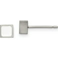 thumbnail image 1 of Titanium Brushed With White Enamel Square Post Earrings (5 X 5) Made In China tbe114, 1 of 5