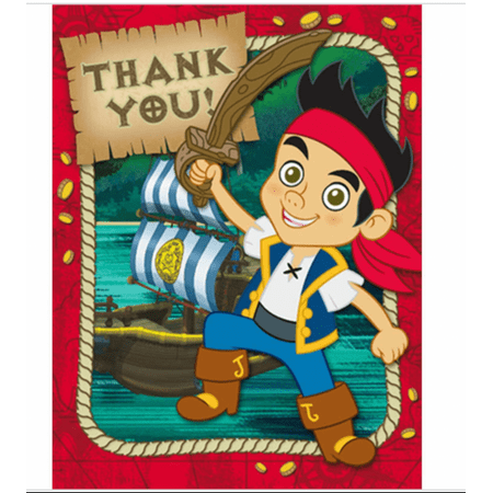 Jake & the Never Land Pirates Thank You Notes w/ Envelopes (8ct)