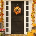 thumbnail image 6 of Btomtd Diameter 30cm Pumpkin Leaf Autumn Wreath Garland Harvest Festival Wall Hanging Indoor Outdoor Halloween Thanksgiving Party Decor, B, 6 of 6
