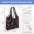 thumbnail image 2 of Xecao's Humming Bird And Tropical Flowers Canvas Tote Bag is a versatile choice for women, serving as a stylish beach bag, shopping bag,and reusable grocery bag., 2 of 5