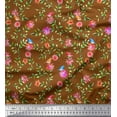 thumbnail image 1 of Soimoi Rayon Fabric Leaves & Floral Print Fabric by The Yard 56 Inch Wide, 1 of 1