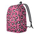 thumbnail image 2 of Black and Pink Leopard Print Backpack for School, Cute School Bag with Adjustable Shoulder Straps and Padded Back, 15.7"x11.8"x5.5", 2 of 5