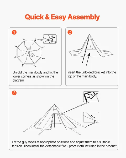 Hot Tent for 4 Persons Portable Winter Tipi Tent with Stove Jack Waterproof Canvas Camping Tent Lightweight 4 Season Shelter Tent for Hiking Fishing Backpacking M Size