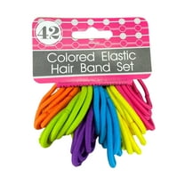42-Piece Set of Elastic Hair Bands – Comfortable and Stylish for Ponytails, Braids, Updos, and All Hair Types – Long-Lasting Design, Orange, Green, Purple, Blue, Yellow, Pink