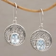 thumbnail image 6 of NOVICA Artisan Handmade Blue Topaz Dangle Earrings Three Carat Sterling Silver Indonesia Birthstone [1.4 in H x 0.7 in W x 0.2 in D] ' Aqua Pura', 6 of 10