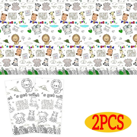 Giant Coloring Poster for Classroom Wall Birthday Activity Poster Tablecloth Indoor Arts for Animal Birthday School Parties Decoration 53.9 x 107.9 In