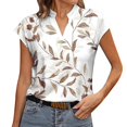 thumbnail image 1 of Gibobby Camiseta de Manga Corta con Cuello en V Camiseta manga corta con cuello en V y estampado moda francesa verano para mujer(Blanco,CH), 1 of 2