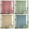 thumbnail image 4 of Willstar 1/2PCS Full Blackout Curtain Double-decker Nordic Style Bedroom Living Room Curtain Hollow Star Net Princess Wind Curtain, 4 of 9