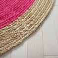 thumbnail image 3 of SAFAVIEH Natural Fiber Cebrail Geometric Area Rug, Fuchsia/Natural, 5' x 8' Oval, 3 of 8