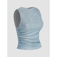 thumbnail image 3 of Women's Summer Sparkle Sequins Tank Top Crew Neck Ruched Asymmetrical Glitter Cami Streetwear, 3 of 5