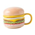 thumbnail image 3 of Taza de café de cerámica, taza de té, colección práctica, taza de hamburguesa de cerámica, taza para beber Mango amarillo, 3 of 9