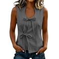 thumbnail image 2 of SwiftWear Women's Bow Front Tie Cute Tank Tops Cotton Linen Cami Sleeveless Summer Tops Casual Everyday Outfits​, 2 of 6