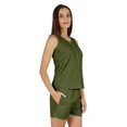 thumbnail image 2 of Bimba Solid 2 Pcs Nightwear Set For Womens Casual Sleeveless Loungewear Shirt & Short Sleepwear, 2 of 7