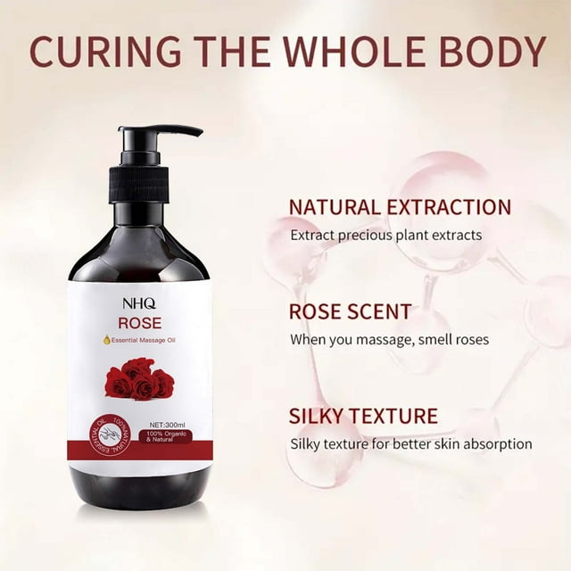 Heliisoer 300ml Rose Massage Oil For Back Gua Sha And Back Massage Fatigue Relief Program