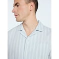 thumbnail image 5 of Free Assembly Men's Striped Cotton Camp Shirt with Short Sleeves, Sizes S-3XL, 5 of 5