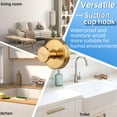 thumbnail image 4 of Suction Cup Hooks, Stainless Steel Waterproof Design, No-Drill Installation for Bathroom, Kitchen, Shower (Gold, 4 Pack), 4 of 7