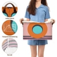 thumbnail image 5 of Yayeee Foldable Storage Basket for Shelves with Handles Waterproof Cloth Bins, Orange Circle, 5 of 7
