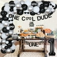 thumbnail image 2 of One Cool Dude 1st Birthday Party Decorations Boys, Silver Black Balloon Garland Arch Kit with One Cool Dude Banner Cake Topper High Chair Banner, Glitter Sunglasses Cards for Baby Boy First Birthday, 2 of 6