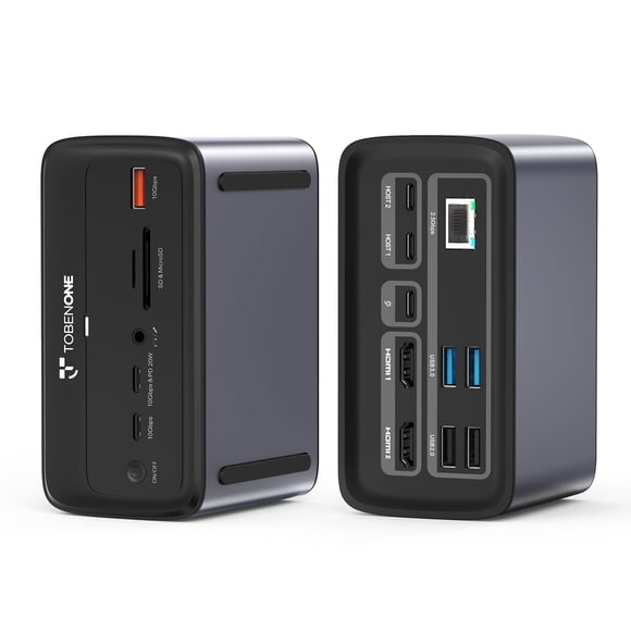 Estación de acoplamiento ToBeNone para MacBook Dual 4K @60Hz 16 en 2 USB C