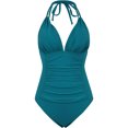 thumbnail image 3 of Faithtur Combinaison de Maillot de Bain d'Été pour Femme Bikini Slim Slim Fit à Col Rond et Col Rond, 3 of 5