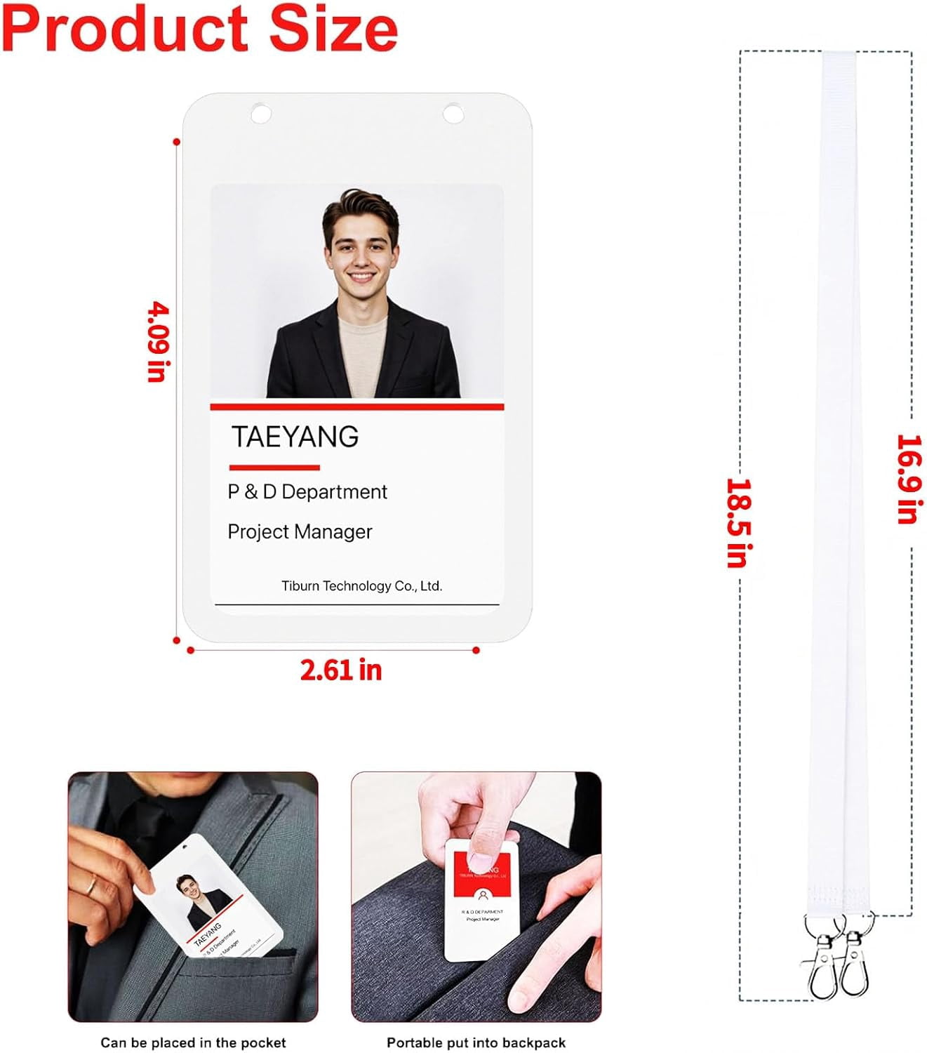 Tiburn 4.0 E-Ink Smart Badge Holder NFC Bluetooth Editable 4-Color Display Reusable Digital Name Tag iOS Only 1 Pack