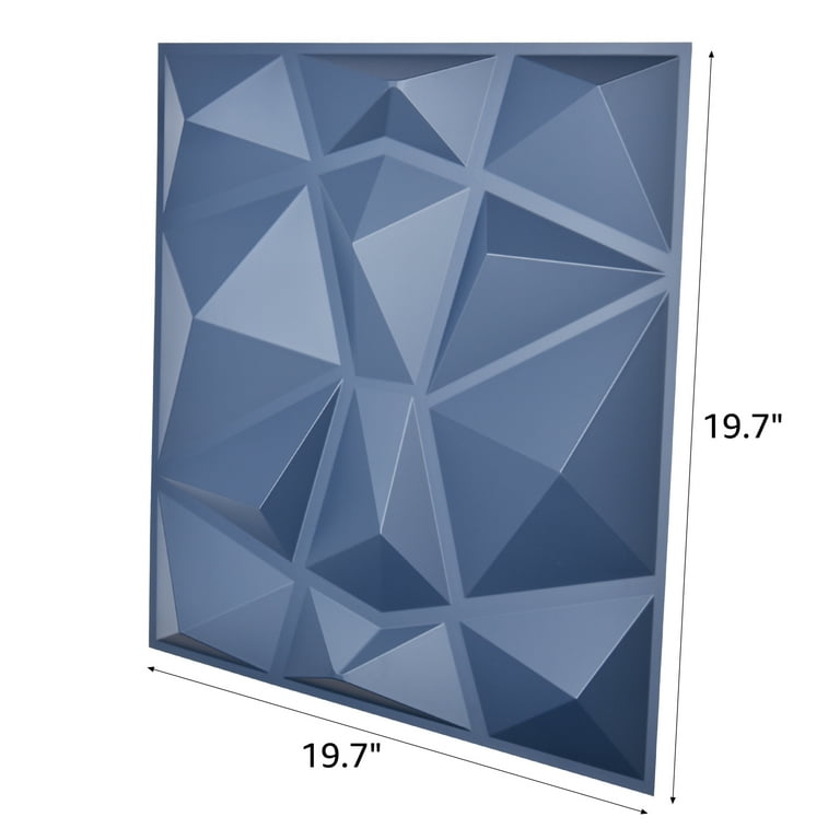 Art3d Blue Diamond Design 19.7 in. x 19.7 in. PVC 3D Wall